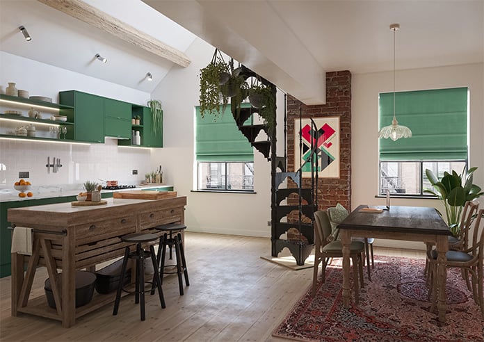 Ultra Luxe Velvet, Jade - Motorised Roman Blind - Image 6